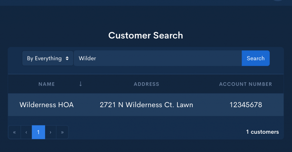 Customer Search Computer View